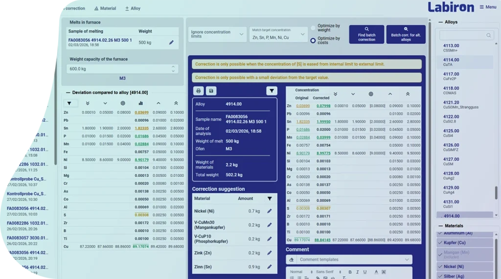ARCANA SMARTER Melt Management software